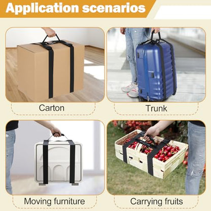 Carrying Strap with Handle, Handheld Belt for Safely Moving and Lifting Heavy Boxes, Adjustable Belt, H-Shaped Style Carry Straps, Suitable for Cylinder, Camping Mat(61 inch) - size: 61 inch (H-shaped)