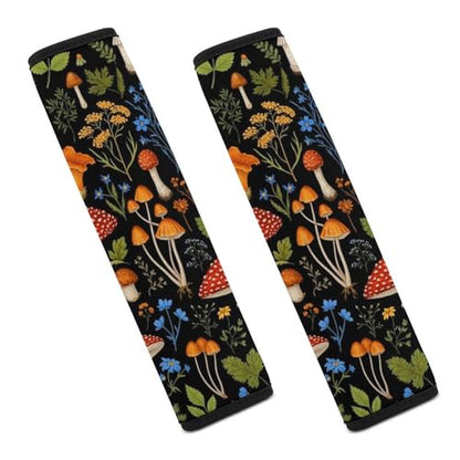 1 Pair Universal Soft and Comfortable Car Seat Belt Pad for Girls and Boys, Most Cars, Mushroom Black Harness Pads Strap, Neck and Shoulder Support - color: Pattern 629