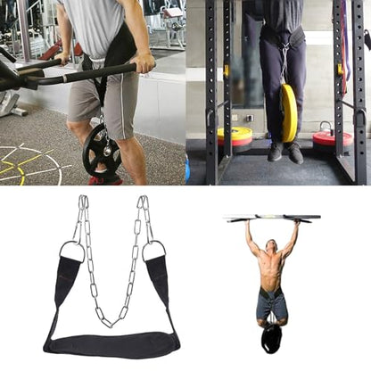 Dipping Belt with Chain Weighted Dip with Steel for Pullups Gym Workout Lifting Fitness