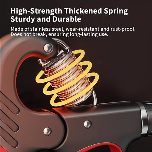 Grip Strength Trainer, Hand Grip Strengthener with Adjustable Resistance 11-220Lbs(5-100KG), Automatic Counter, Ergonomic Design, Forearm Strengthener for Musicians Athletes and Injury Recovery - color: Orange