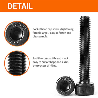 M6 x 30mm 35mm 40mm 45mm 50mm Hex Socket Head Cap Screws Bolts 12.9 Grade Alloy Steel, Black Oxide Finish, Metric Allen Hex Drive, Machine Fully Threaded, Assortment Kit 50PCS - size: M6 x 30/35/40/45/50mm (50PCS)