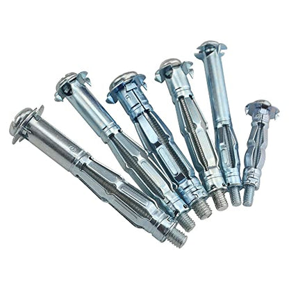 42Pcs Heavy Duty Zinc Plated Hollow Wall Drive Anchor Screw Kit with A Clean Plastic Case for Drywall Plaster and Tile