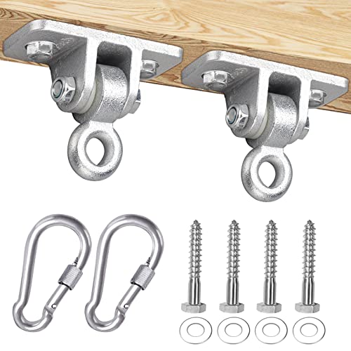 BETOOLL 2400lb Capacity Heavy Duty Swing Hangers for Wooden Sets Playground Porch Indoor Outdoor & Hanging Snap Hooks Silver Set of 2 - color: Silver 2pcs