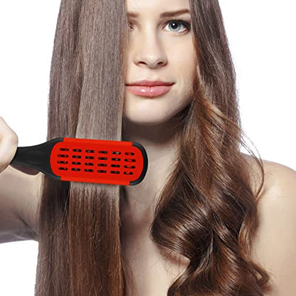 Honeydak Double Brush Boar Bristle Clamp Comb with Alligator Clips, Rat Tail Comb for Hair Styling (Red Black) - color: Red Black Comb