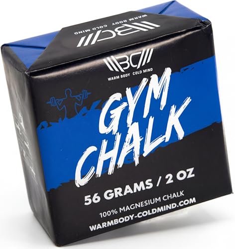 WARM BODY COLD MIND Sport Chalk Block - Gym Chalk for Weightlifting - Moisture-Absorbing Magnesium Carbonate - Gymnastics Hand Grip - style: 1 Block