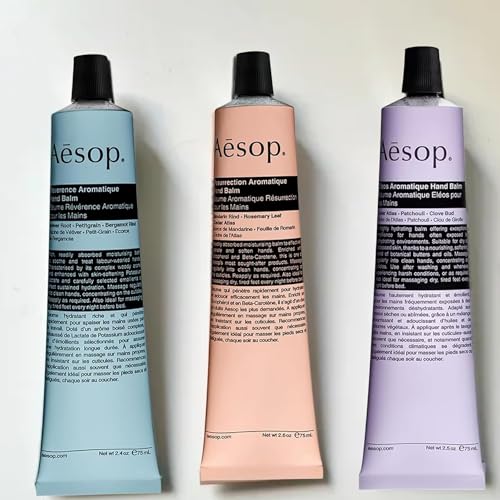 Aesop Hand Balm Set – Resurrection, Reverence & Eleos Hand Cream Trio– Deeply Nourishing Botanical Hand Care with Citrus, Woody & Herbaceous Aromas | 2.4 oz each Travel Size - style: Variety Set