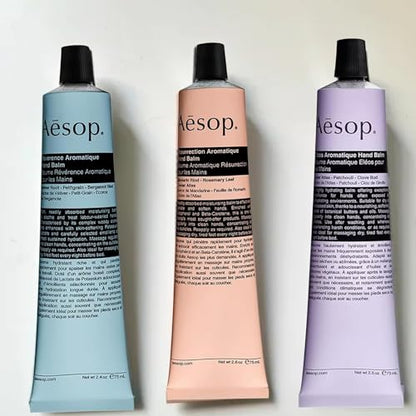 Aesop Hand Balm Set – Resurrection, Reverence & Eleos Hand Cream Trio– Deeply Nourishing Botanical Hand Care with Citrus, Woody & Herbaceous Aromas | 2.4 oz each Travel Size - style: Variety Set
