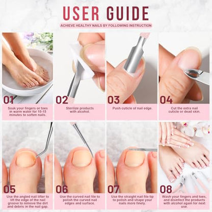 FANDAMEI Cuticle Kit, 4 PCS Nail Care Kit, Cuticle Trimmer, Cuticle Nippers, Ingrown Toenail Removal Kit, Cuticle Clippers, Cuticle Pusher, Nail Cuticle Trimmer, Manicure and Pedicure Kit, Nail Tools - color: Pink