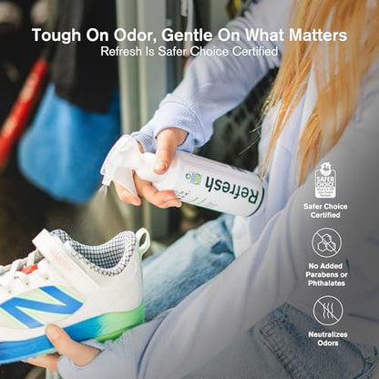 Jason Markk Refresh Spray, Shoe Deodorizer, Odor Eliminator, Sneaker Care and Freshener, Ideal for Footwear, Hats, Accessories, Unscented, 6oz