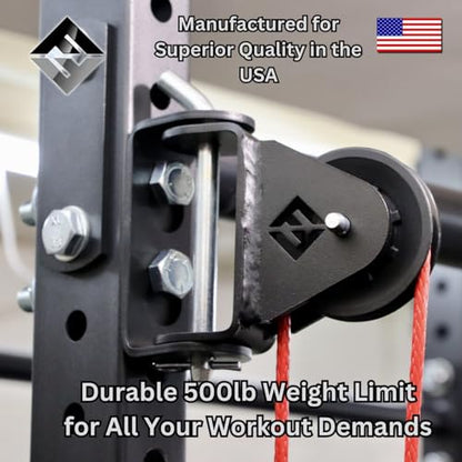 F&F STEEL Rack Mounted Swivel Pulley - 180 Degree Smooth-Glide Pulley for Full-Body Workouts, Home Gym Compatible - style: RMSP - Black Plastic Wheel
