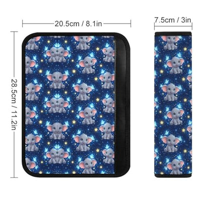 Universal Fit Seat Belt Shoulder Pad for Kids, Car Seats Pushchair Strollers High Chair Pushchair, 1 Pair Cute Elephants Blue Butterflies Automotive Seat Belt Protector - color: Pattern 765