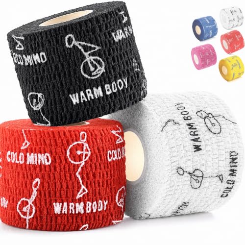 WARM BODY COLD MIND 1.85" Weightlifting Thumb Tape - Hook Grip Tape for Powerlifting, Cross Training, Gym Tape, Workout, Weight Lifting Tape, Athletic Finger Wrap (Mix V1 3 Rolls) - color: 3 Rolls Mix V1