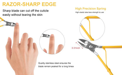 Manicure Pedicure Set - Nail Clippers Toenail Clippers Kit,Professional Manicure Kit Pedicure Kit,Nail Care Kit with,Travel Case, Set of 12 - color: Yellow