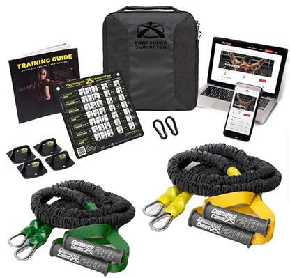Crossover Symmetry Shoulder System Includes Two Sets of Resistance Bands Attachments Training Guide Exercise Chart Online Workouts for Home Fitness Rehab Rotator Cuff Exercises - style: Novice Wall Mounts