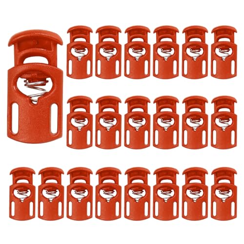 PATIKIL Nylon Spring Cord Locks, Elastic Toggle Stop Slider Clamp Adjuster Fastener for Drawstring Shoelaces Paracord - color: Orange
