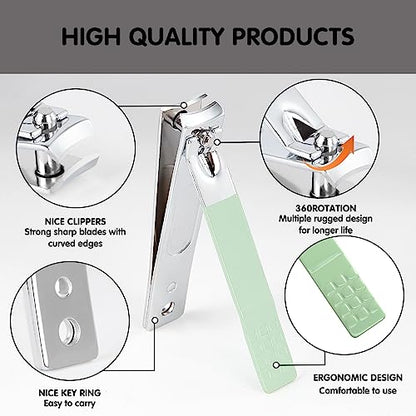 Nail Kit, Manicure Kit, Nail Care Kit for Women, Manicure Pedicure Set, Nail Clippers Toenail Clippers Kit, Professional Manicure Kit Pedicure Kit, Green Travel Case, Set of 12. - color: Green