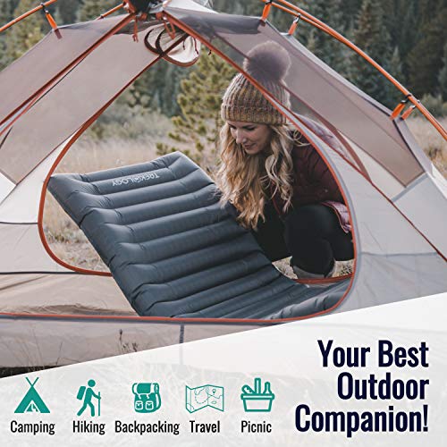 TREKOLOGY UL80 Ultralight Sleeping Pad – Inflatable Camping Sleeping Pad - 40D Nylon Compact Hiking Mat – Lightweight Air Mattress for Backpacking & Tent Camping