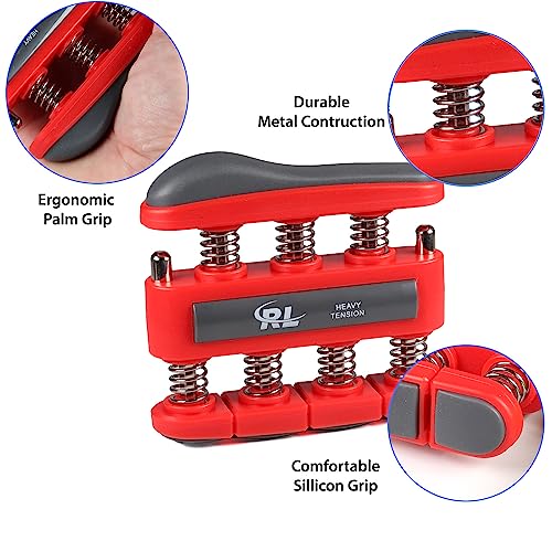 Finger Strengthener Grip, Finger Exerciser & Hand Strengthener, Workout Equipment for Musician, Rock Climbing and Therapy, Hand strengthening rehab - 2 Pack - color: Light & Medium