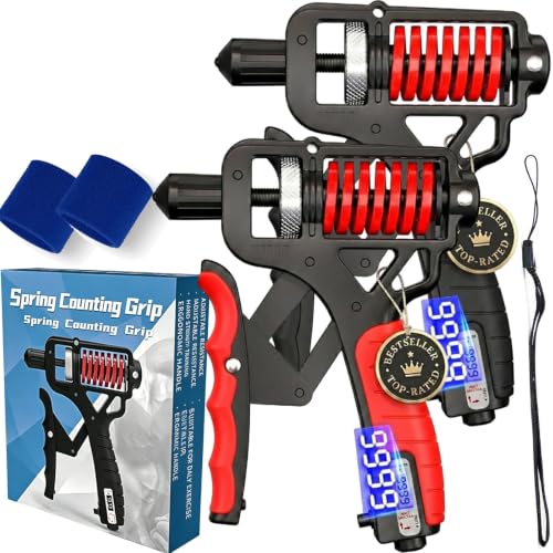 Ergonomic Adjustable H-Grip Hand Trainer – Forearm Strengthener with Counter, Adjustable 11-350 Lbs, TPR Non-Slip Handles, for Therapy & Strength Training - color: Mix, size: Digital display