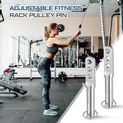 Lasnten Adjustable Fitness Rack Pulley Pin for 3" Racks - 1" Hole Heavy Duty Power Rack Attachment, Home Workout Equipment for Strength Training & Muscle Building, Gift for Fitness Enthusiasts