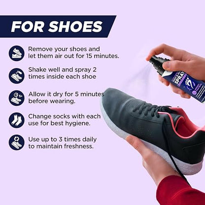 Foot Cure Shoe Deodorizer Spray - Tea Tree | Lavender Shoe Deodorizer for Smelly Feet, Athletes Foot Spray Odor Eliminator and Sweat Control | Removes, Controls & Prevents Odors - 120ml Made in USA