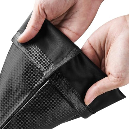 PALTERWEAR Tech-Weave PU-Coated Drawstring Bags (Set of 5) Water-Resistant, Directional-Stretch Travel Organizers for Gym, Shoes, Toiletries, Tech Gear - Durable, Wipe-Clean (Black 3D, 10 x 15 Inch) - size: 10 x 15 Inch