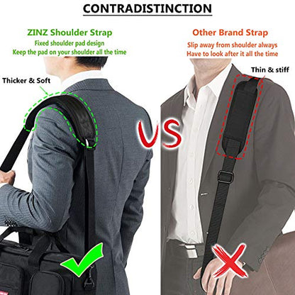 ZINZ Bag Shoulder Strap, Padded Adjustable Shoulder Strap Replacement - color: Black, size: 57"