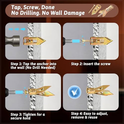 423 PCS Self Drilling Drywall Anchors with Screws Kit, Heavy Duty Metal | 2 Sizes Self-Drilling Drywall Anchors, 5 Sizes Zinc Expansion Screws and 3 Drill Bits for Shelves, Mirrors, Picture Frames