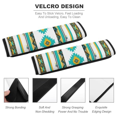 2 Pack Traditional Southwestern Navajo Tribal Style Aztec Car Seat Belt Pad Soft Padded Harness Pads Strap for Child, Car Seats Pushchair Strollers High Chair Pushchair, Anti-Slip Pad - color: Pattern 1056