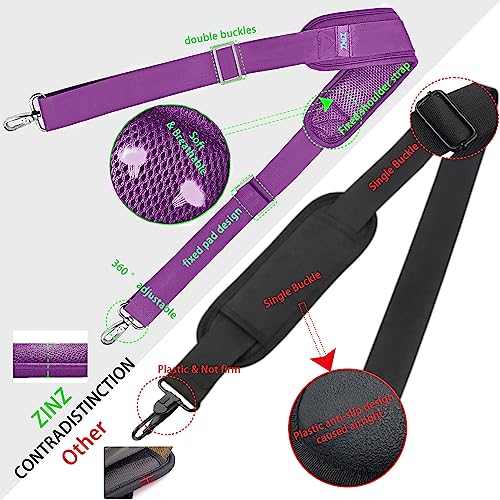 ZINZ Shoulder Strap 78" Universal Handbag Strap with Ultra-thick Fixed Padded and Dual Balanced Adjustable Buckles Shoulder Crossbody Strap for Briefcase Messenger Bag Laptop bag Luggage，Purple - color: Purple