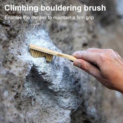 cdar Rock Climbing Brush with Wooden Long Handle Thick Boar Bristles Indoor Outdoor Climbing Bouldering Brush Cleaning Tool