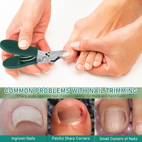 Eagle Beak Beveled Nail Clippers, 2025 New Ultra Sharp Stainless Steel Nail Clippers for Thick and Ingrown Nails (Green)