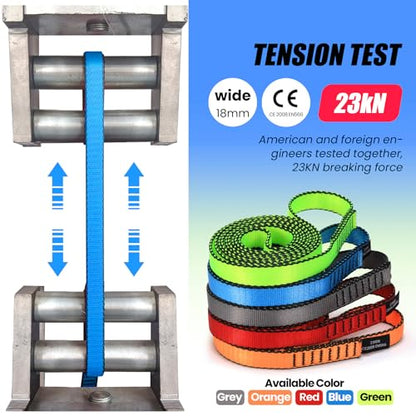 18MM Nylon Climbing Slings Runners 23 kN Strong Webbing Straps for Rock Climbing, Rappelling, Swing, Yoga Hammock etc - color: 1PC Blue, size: 48inch/120cm
