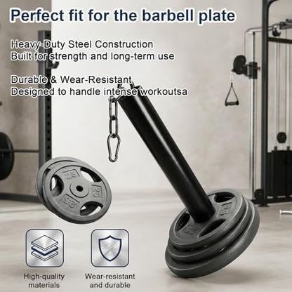 Heavy Duty Weight Loading Pin with Carabiner, Compatible with 2" Olympic Weight Plates, for Cable Pulley LAT Pulldown System, Home Gym Strength Training Equipment