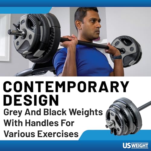 US Weight Weight Set for Home Gym - Barbell, Curl Bar or Multi-Use Options - Various Weight Options - size: 54LB, style: Multi-Use