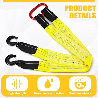 2 Pack Lifting Slings Straps with Hooks Web Slings Capacity Polyester Bridle Sling Heavy Duty Two Leg Lifting Straps for Engines Cranes Hoists Truck (3.3ft,Yellow) - color: Yellow, size: 3.3ft