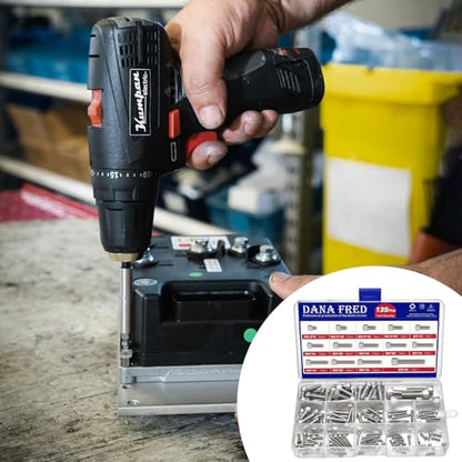 M2.5-M8 Hex Socket Head Cap Screw Metric Thread Hexagon Allen Machine Bolt 135Pcs M2.5 M3 M4 M5 M6 M8 304 Stainless Steel Metal Standard Fastener Hardware Assortment Set for Home Furniture Fastener