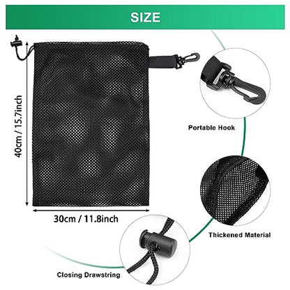 10 PCS With Clips Mesh Drawstring Bags, Portable Nylon Storage Bags for toy,Sports Storage,Outdoor activities etc. (11.8x15.7in) - size: 11.8x15.7in