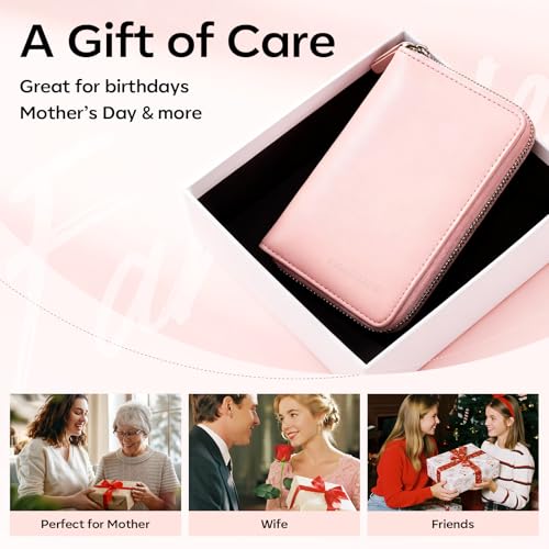 FAMILIFE Manicure Set Professional Manicure Kit Nail Kit - 11PCS Gifts for Her Nail Clippers for Women Stainless Steel Pedicure Sets Pink Leather Case - color: Pink