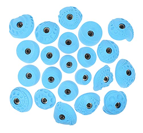 Atomik Rock Climbing Holds Set of 22 Bolt-on Tennis-Shoe Friendly in Blue