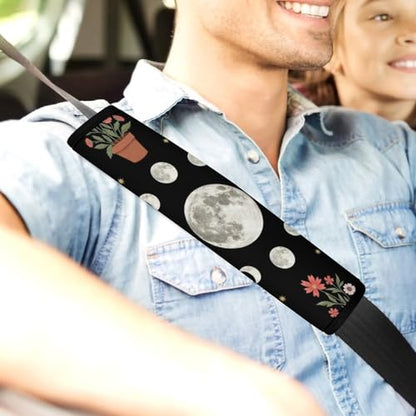 2 Piece Moon Phase Cycle Full Moon Plants Celestial Sun Car Seat Straps Shoulder Pads Universal Fit Automotive Seat Belt Protector for Kids, Car Seats Pushchair Strollers High Chair Pushchair - color: Pattern 993