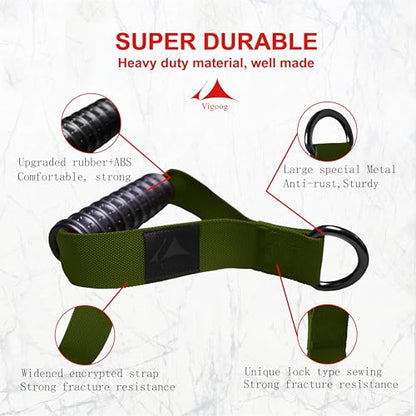 Heavy Duty Gym Workout Handles Attachment for Cable Machine,Resistance Band,Pulley System Home Exercise Equipment, Comfortable and Stronger Grip - color: Military Green XG