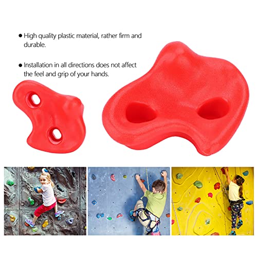 Rock Climbing Holds Adult Rock Climbing 10PCS Textured Stones for Kids Plastic Wall Holds with Bolts Fun IndoorOutdoor S Activity Kit (Red) - color: Red