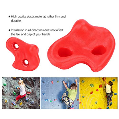 Rock Climbing Holds Adult Rock Climbing 10PCS Textured Stones for Kids Plastic Wall Holds with Bolts Fun IndoorOutdoor S Activity Kit (Red) - color: Red