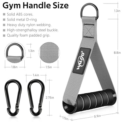 Exercise Handles, Cable Machine Handles for Gym Cable Attachments Training | 2 Pack Heavy Duty Handle with Non Slip Grip for Cable Machines, Pull Down Workouts, Resistance Bands and Home Gym Equipment - color: Grey