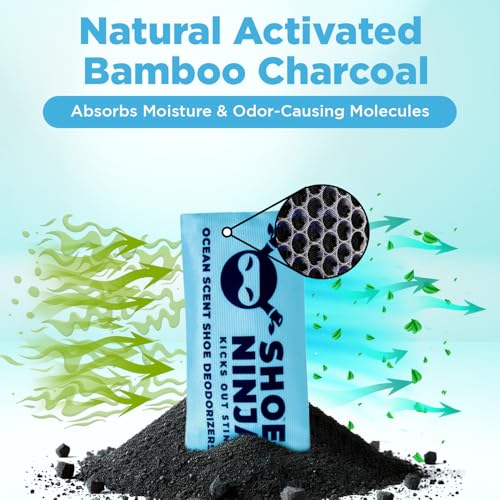 Shoe Ninja Shoe Deodorizer - Shoe Odor Elimination with Activated Charcoal, Versatile and Reusable Shoe Smell Remover, Boxing Glove Deodorizer, and Shoe Freshener, Great for Sports - 1 Pack Count of 2 - size: 1 Count (Pack of 2)