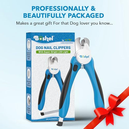 Boshel LED Large Dog Nail Clippers with Quick Sensor, Light, and Safety Guard, Pet's Sharp Toenail Cutter and File - size: LED - Large/Medium