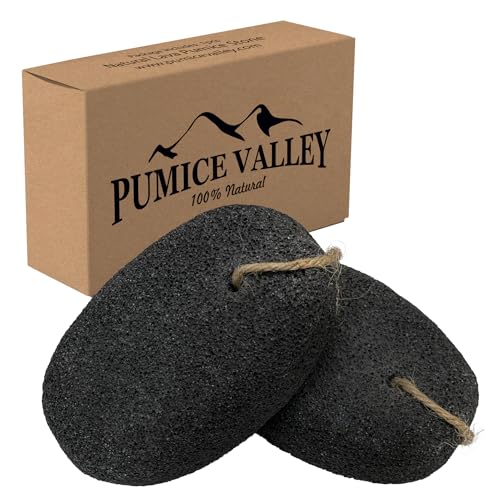 Pumice Stones for Feet - Natural Earth Lava Black Pack of 2 - Callus/Corn Remover for Feet Heels and Palm - Pedicure Exfoliation Tool - Dry Dead Skin Scrubber - Health Foot Care - color: Black X2