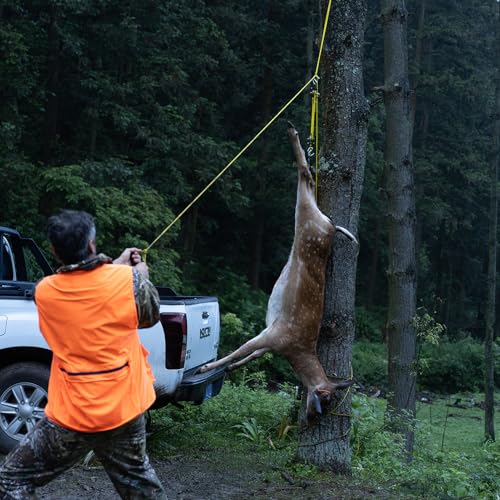 GearOZ Deer Hanger, Elk Hoist Pulley Lift System with Gambrel | Hunting Game Hanging Kit, 700lbs Loading, Deer Carcass/Butcher/Skinning, Gifts for Men/Hunter, Hunting Gear Accessories