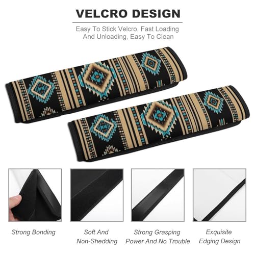 2 Pack Southwestern Tribal Animal Geometric Pattern Car Seat Straps Shoulder Pads Soft Padded Shoulder Harness Cover for Adult Use, Stroller Pushchair High Chair, Pressure Relief - color: Pattern 1054